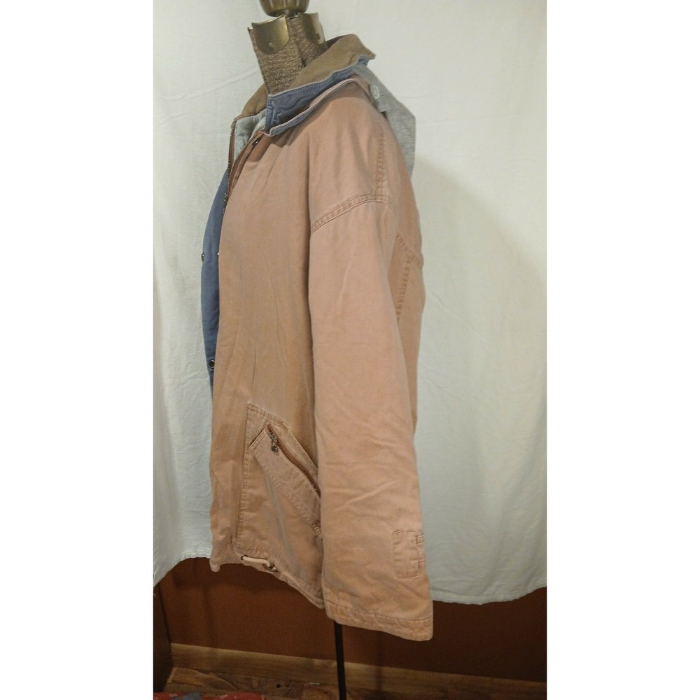 Classic Vintage Towne by London Fog Womens Peach Tan Hooded Coat Size Large L